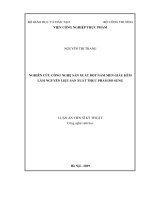 Nghiên cứu xây dựng quy trình công nghệ sản xuất bột nấm men giàu kẽm làm nguyên liệu sản xuất thực phẩm bổ sung
