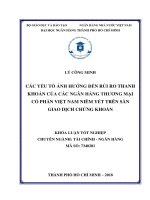 Các yếu tố ảnh hưởng đến rủi ro thanh khoản của các ngân hàng thương mại cổ phần việt nam niêm yết trên sàn giao dịch chứng khoán 