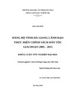 Đảng bộ tỉnh hà giang lãnh đạo thực hiện chính sách dân tộc giai đoạn 2005  2015 