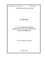Xử lý vi phạm hành chính trong lĩnh vực bảo vệ môi trường ở Việt Nam hiện nay