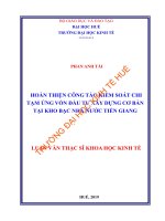 Hoàn thiện công tác kiểm soát chi tạm ứng vốn đầu tư xây dựng cơ bản tại kho bạc nhà nước tỉnh tiền giang 