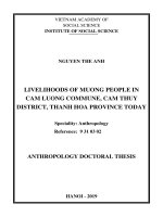 Sinh kế của người mường ở xã cẩm lương, huyện cẩm thủy, tỉnh thanh hóa hiện nay tt tiếng anbh