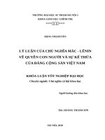 Lý3 luận của chủ nghĩa mác   lênin về quyền con người và sự kế thừa của đảng cộng sản việt nam 