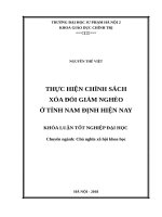 Thực hiện chính sách xóa đói giảm nghèo ở tỉnh nam định hiện nay 