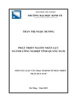 Phát triển nguồn nhân lực ngành công nghiệp tỉnh quảng ngãi 