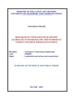 Nghiên cứu sử dụng cốt liệu đá quartzite ở thanh sơn, phú thọ để chế tạo bê tông xi măng mặt đường tt tiếng anh 