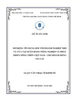 Mở rộng quy mô tín dụng đối với doanh nghiệp nhỏ và vừa tại ngân hàng nông nghiệp và phát triển nông thôn việt nam   chi nhánh đông gia lai 