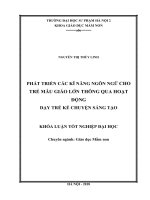 Phát triển các kĩ năng ngôn ngữ của trẻ mẫu giáo lớn thông qua hoat động dạy trẻ kể chuyện sáng tạo 