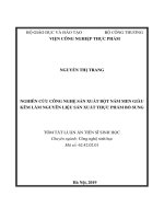 Nghiên cứu xây dựng quy trình công nghệ sản xuất bột nấm men giàu kẽm làm nguyên liệu sản xuất thực phẩm bổ sung tt 