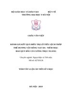 Đánh giá kết quả phẫu thuật tạo hình niệu đạo điều trị lỗ tiểu lệch thấp thể dương vật bằng vạt da - niêm mạc bao quy đầu có cuống trục ngang (tt)