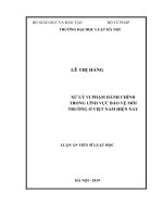 Xử lý vi phạm hành chính trong lĩnh vực bảo vệ môi trường ở việt nam hiện nay 