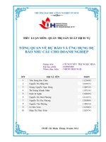 TIỂU LUẬN môn QUẢN TRỊ sản XUẤT DỊCH vụ TỔNG QUAN về dự báo và ỨNG DỤNG dự báo NHU cầu CHO DOANH NGHIỆP