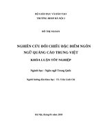 Nghiên cứu đối chiếu đặc điểm ngôn ngữ quảng cáo trung   việt 