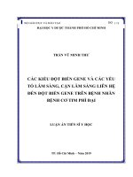 CÁC KIỂU đột BIẾN GEN và các yếu tố lâm SÀNG, cận lâm SÀNG LIÊN hệ đến đột BIẾN GEN TRÊN BỆNH NHÂN BỆNH cơ TIM PHÌ đại 