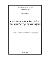 Khảo sát nhu cầu thông tin thuốc tại bệnh viện e 