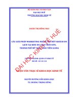 Các giải pháp marketing nhằm thu hút khách du lịch tại khu du lịch thới sơn, thành phố mỹ tho, tỉnh tiền giang 