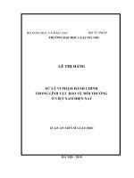 Xử lý vi phạm hành chính trong lĩnh vực bảo vệ môi trường ở việt nam hiện nay