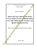 Nhận xét đặc điểm lâm sàng và xạ hình xương ở bệnh nhân ung thư phổi di căn xương tại bệnh viện bạch mai 