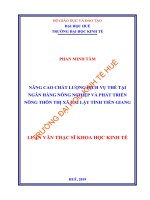 Nâng cao chất lượng dịch vụ thẻ tại ngân hàng nông nghiệp và phát triển nông thôn chi nhánh thị xã cai lậy tỉnh tiền giang 