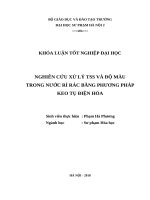 Nghiên cứu xử lý TSS và độ màu trong nước rỉ rác bằng phương pháp keo tụ điện hóa 