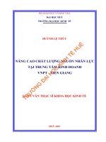 Nâng cao chất lượng nguồn nhân lực tại trung tâm kinh doanh VNPT   tiền giang 