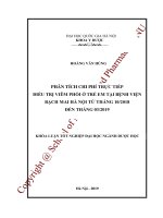 Phân tích chi phí trực tiếp điều trị viêm phổi ở trẻ em tại bệnh viện bạch mai hà nội từ tháng 10 2018 đến tháng 3 2019 