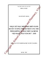 Nhận xét đặc điểm đột biến EGFR huyết tương ở bệnh nhân ung thư phổi không tế bào nhỏ tại bệnh viện bạch mai năm 2017 2018 