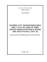 Nghiên cứu thành phần hóa học của cây sân vũ diệp (panax bipinnatifidius seem) thu hái ở sa pa, lào cai 