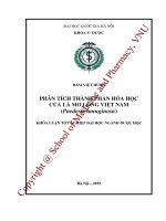 Phân tích thành phần hóa học của lá mơ lông việt nam (paederia lanuginosa)