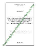 Ứng dụng phương pháp thiết kế và phân tích dữ liệu insilico (isida) trong thiết kế hợp chất acid hydroxamic mới ức chế HDAC2 