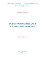 Một số giải pháp nâng cao chất lượng dự án đầu tư xây dựng công trình hồ chứa nước kapet giai đoạn chuẩn bị đầu tư 