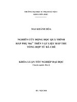 Nghiên cứu động học quá trình hấp phụ mn2+ trên vật liệu hấp thu tổng hợp từ bã chè 