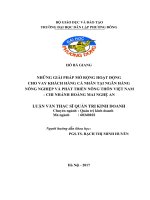 Luận văn thạc sỹ - Những giải pháp mở rộng hoạt động cho vay khách hàng cá nhân tại Ngân hàng Nông nghiệp và Phát triển Nông thôn Việt Nam – Chi nhánh Hoàng Mai Nghệ An