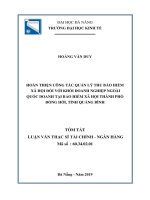 Hoàn thiện công tác quản lý thu bảo hiểm xã hội đối với khối doanh nghiệp ngoài quốc doanh tại bảo hiểm xã hội thành phố đồng hới, tỉnh quảng bình