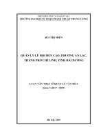 Quản lý lễ hội đền Cao, phường An Lạc, thành phố Chí Linh, tỉnh Hải Dương (Luận văn thạc sĩ)