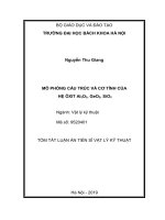 Mô phỏng cấu trúc và cơ tính của hệ ôxit al2o3, geo2, sio2 tt