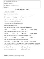 kiểm tra viết số 1 chương điện li. có đáp án và ma trận