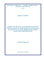 Nghiên cứu, đề xuất các giải pháp tăng cường công tác quản lý các dự án đầu tư xây dựng tại ban quản lý các công trình hạ tầng huyện thuận nam, tỉnh ninh thuận 
