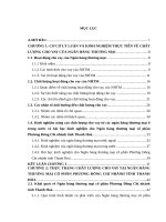 Luận văn thạc sỹ - Nâng cao chất lượng cho vay tại Ngân hàng thương mại cổ phần Phương Đông Chi nhánh tỉnh Thanh Hoá