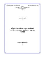 Nâng cao năng lực quản lý dự án cho ban quản lý dự án mitec 