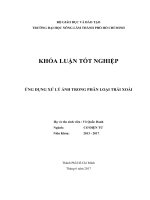 ỨNG DỤNG XỬ LÝ ẢNH TRONG PHÂN LOẠI TRÁI XOÀI