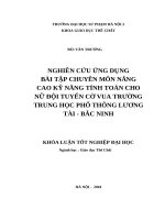 Nghiên cứu ứng dụng bài tập chuyên môn nâng cao kỹ năng tính toán cho nữ đội tuyển cờ vua trường trung học phổ thông lương tài   bắc ninh 