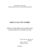 THIẾT KẾ TỦ ĐIỀU KHIỂN GIÁM SÁT, ĐỊNH LƯỢNG, ĐÓNG GÓI TRONG MÁY CHẾ BIẾN XÚC XÍCH