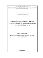 Dạy học Âm nhạc cho trẻ từ 5  6 tuổi tại Trường Mẫu giáo An Bình, Quận Bình Tân, Thành phố Hồ Chí Minh (Luận văn thạc sĩ)