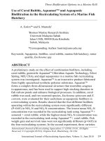 Use of coral rubble, AquamatTM and aquaponic biofltration in the recirculating system of a marine fish hatchery 