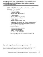 Hatchery and grow out performance of sunshine bassand backcross hybrid striped bass in recirculatingaquaculture systems 