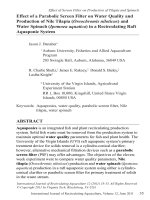 Effect of a parabolic screen filter on water quality andproduction of nile tilapia (oreochromis niloticus) andwater spinach (ipomoea aquatica)  