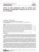 Effect of new formulated diets on growth and b 