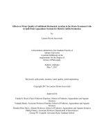 Effects on water quality of additional mechanical aeration split pond aquaculture systems 