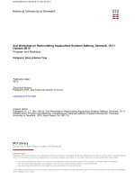 2nd workshop on recirculating aquaculture systems aalborg, denmark, 10 11 october 2013 program and abstracts 